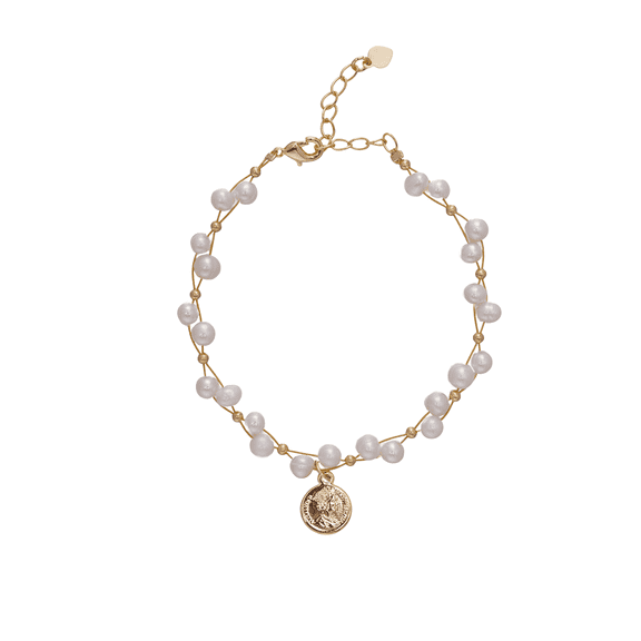 Elegant Freshwater Pearl Bracelet for Women, Adjustable Chain Wedding Bride Beach Party Fashion Jewelry Gift