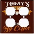 thumbnail image 2 of Metal Light Switch Wall Plate Outlet Cover (Today's Mood Is Sponsored By Coffee Brown - Double Duplex), 2 of 2