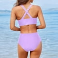 thumbnail image 3 of Wycnly Womens Swimsuits Bikini Swimsuits for Women Bikini Swimsuits Bikini Set Summer with Padded Solid High Waist Tummy Control Athletic Swim Suits Bathing Suit, 3 of 4