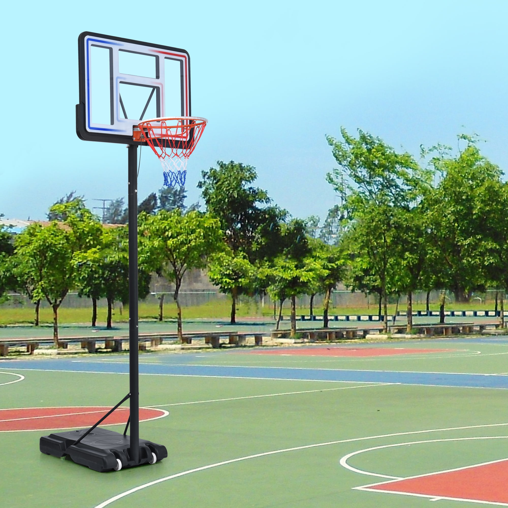 Portable Basketball Goal, BTMWAY 4.76FT-10FT Adjustable Height ...