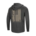 thumbnail image 3 of Men's Colosseum Heather Black Miami Hurricanes Team OHT Military Appreciation Long Sleeve Hoodie T-Shirt, 3 of 4