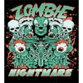 thumbnail image 3 of Zombie Duvet Cover Set, Retro Style Nightmare with Skulls Ghost Characters Wild Illustration, Decorative 3 Piece Bedding Set with 2 Pillow Shams, Calking Size, Jade Green Salmon Black, by Ambesonne, 3 of 3