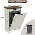 thumbnail image 4 of AHB 13 Gallon Tilt Out Trash Cabinet with Deodorizing Function, Freestanding Kitchen Trash Can Storage Organizer, 20.86"L x 13.58"W x 35.43"H, White, 4 of 8