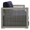 thumbnail image 5 of Modway Aura Outdoor Patio Wicker Rattan Sofa in Gray Navy, 5 of 8