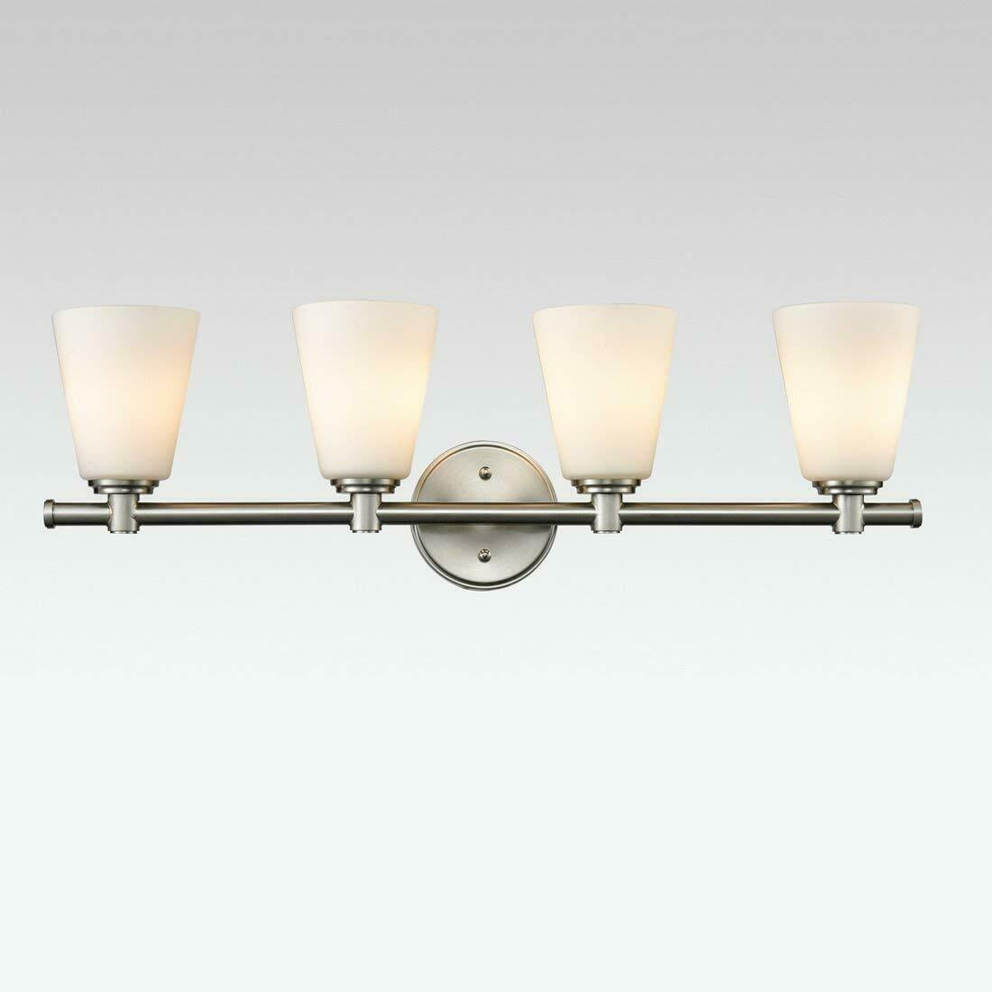 Details about   4-Light Wall Sconce Modern Bathroom Vanity Light Fixtures w/ Clear Glass Shades 