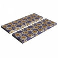 thumbnail image 1 of Floral Bench Cushion Set of 2, Bold Flowers with Large Round Spots, Standard Size Foam Pad and Decorative Cover, Dark Lavender Orange, by Ambesonne, 1 of 4