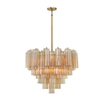 Crystorama Addis 12 Light Aged Brass Chandelier - 26.75"W x 21.5"H x 26.75"D