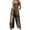 Khaki, variant on Lisingtool Jeans For Women Women Cotton Jumpsuit Rompers Casual Loose Wide Leg Overalls Strap Bib Pants Khaki