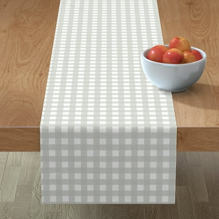 

Cotton Sateen Table Runner 72 - Buffalo Gingham Check Picnic Small Plaid Neutral Cottage Print Custom Table Linens by Spoonflower
