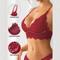 thumbnail image 5 of Womens Lace Lingerie Bra, Soft Deep V Push up Brassieres, Comfortable No Underwire Support Lingeries, 5 of 7