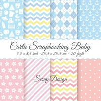 Carta Scrapbooking Baby 8,5 x 8,5 inch - 20,5 x 20,5 cm - 20 fogli (Paperback)