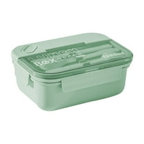 Bento Box Adult Lunch Box, Containers for Adults Men Women with 3 Compartments, Leakproof Lunch Box, Lunchable Food Container with Utensils, Sauce Jar, Muffin Liners, 42.7oz, Microwave Safe