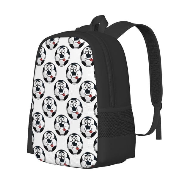 Easygdp Happy Football Mochila de Gran Capacidad Minimalista Ideal para Escuela, Viajes y Uso Diario