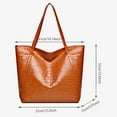thumbnail image 2 of Womens Tote Bag Large Capacity Retro Vegan Leather Zipper Work Bag Travel Shoulder Bags, 2 of 3