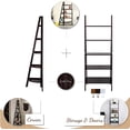 thumbnail image 4 of LEHOME 100% Solid Wood 5-Shelf Ladder Bookcase, Standard, 72"H, Warm Brown, 4 of 11