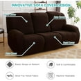 thumbnail image 5 of SHANNA Jacquard Stretch Recliner Sofa Covers, Soft Furniture Protector w/Side Pocket 3 Seater Reclining Couch Slipcovers (Brown, 3 Seater Recliner), 5 of 11