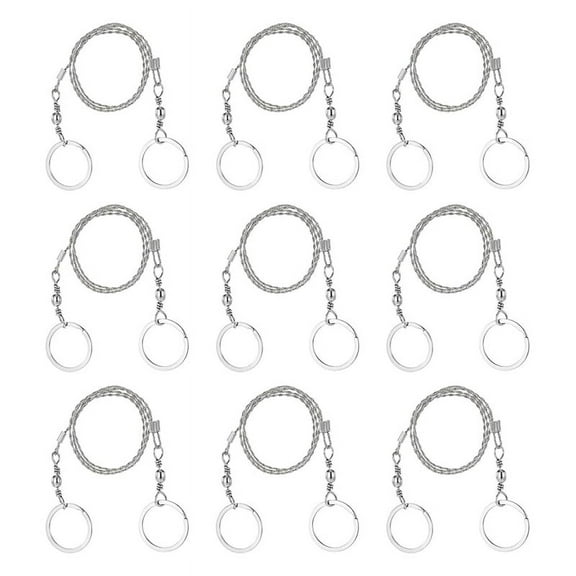 9 Pcs Wire Saw Survival, Stainless Steel Cable Saw Hand Pocket String Rope Saw Emergency Survival Saw