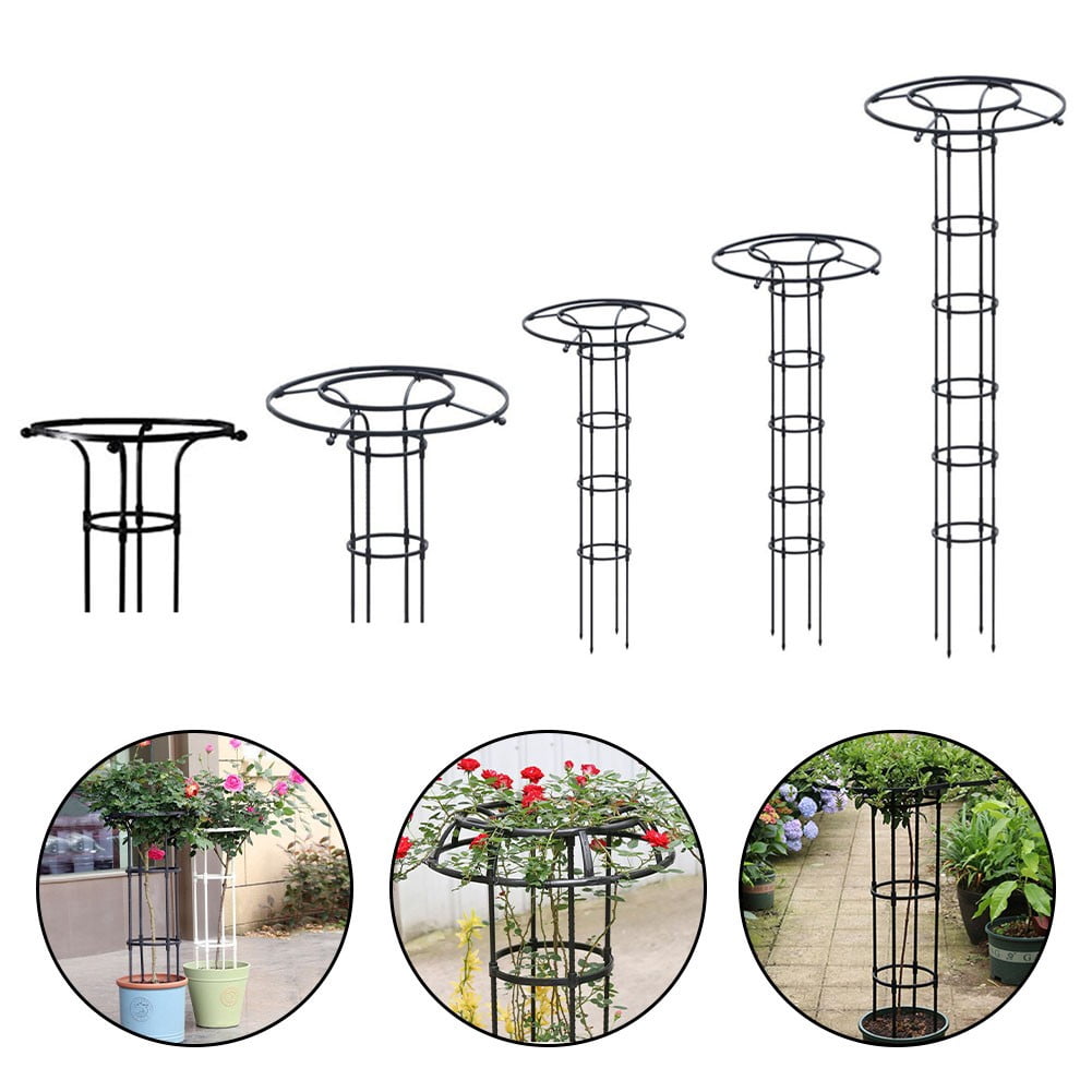 Fankenuo 1PC Plant Support Frame Black Outdoor Climbing Plant Garden Grid Frame Arched Grid Frame Vine Support 90/120/150/180/210CM Parts 120cm