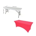 thumbnail image 3 of Gowinex Fuchsia 6 ft Spandex Tablecloth Stretch Fitted Table Cover, 3 of 5