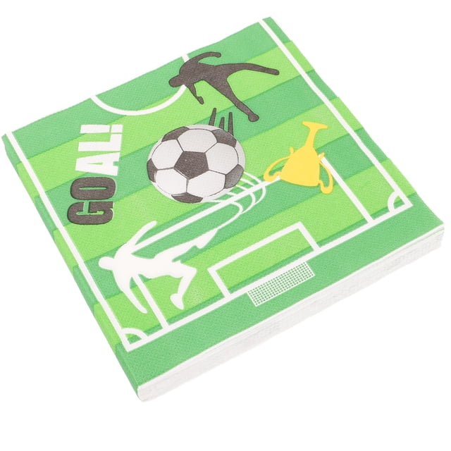 40 Pcs Serviette de Table Imprimée en Papier pour Anniversaire, Dîner, Fête (Soccer)