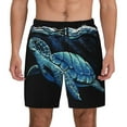 thumbnail image 2 of Goofa Ocean Turtle Printed Men's Swim Trunks Board Shorts Quick Dry Mens Swimming Trunks with Compression Liner,Breathable Fit Hawaii Beach Shorts-Large, 2 of 9