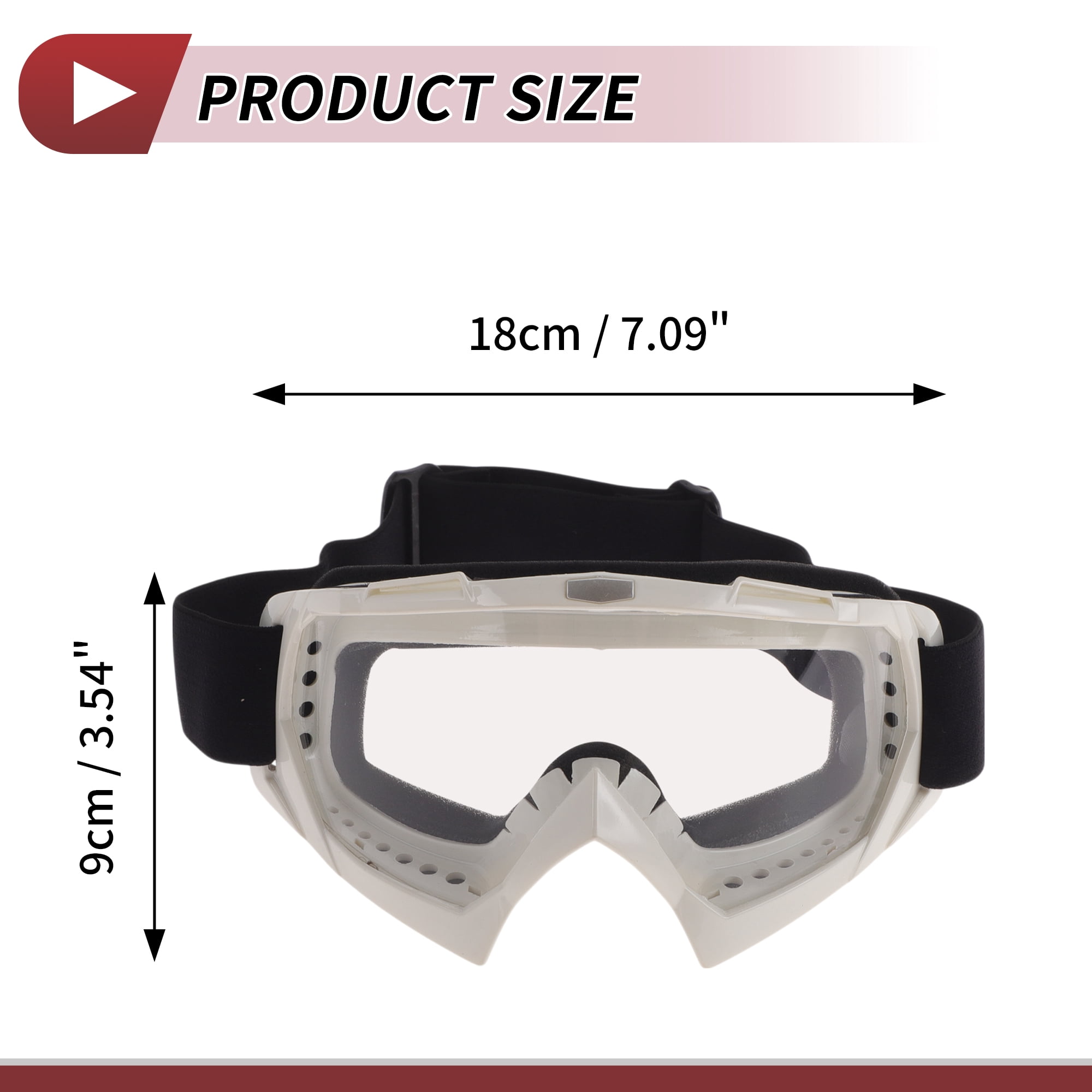 Unique Bargains Motorcycle Riding Goggles PC TPU Cycling Sunglasses Clear Lens White Frame