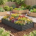 thumbnail image 2 of Outsunny 8x4x1ft Galvanized Raised Garden Bed, Open Bottom, Dark Grey, 2 of 10
