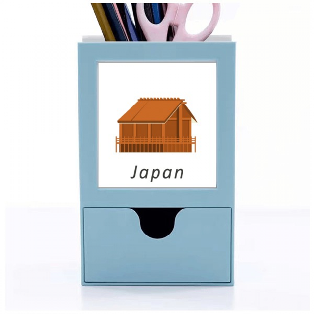 Vivienda tradicional japones Edo Tarjeta de clip de pluma del gestor de suministros de oficina