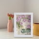 thumbnail image 2 of Marco de fotos de ramo de flores de ganchillo Hilos creativos tejidos a mano Flores Violeta, 2 of 9