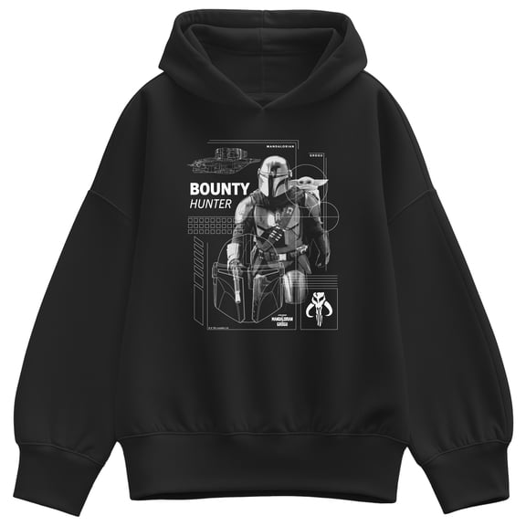 Star Wars - Bounty Hunter Dark Digital Oversized Fleece Hoodie Sweatshirt