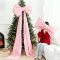 thumbnail image 5 of 31 x 150 Inches Christmas Extra Large Velvet Bows,Christmas Tree Topper Decor Giant Xmas Tree Toppers Bows for Home Wreath Wall Backdrop Birthday Wedding Party Decorations(Pink), 5 of 7