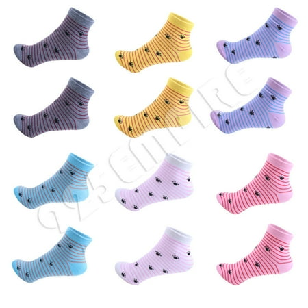 

6 Pairs lot Wholesale Women White Black Casual Low Cut Ankle Socks 9-11 Cat Paw