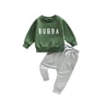 thumbnail image 1 of Faithtur Ensemble Pantalon Garçons Filles, Manches Longues Col Rond Imprimé Lettres + Pantalon Décontracté à Cordon, 1 of 9
