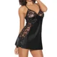 thumbnail image 1 of Minivestido de noche con cuello en V para mujer, lencería Sexy de moda de verano, encaje transparente, liso, Camisón con tirantes, espalda descubierta, 1 of 5