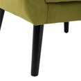 thumbnail image 3 of Accent Chair, Midcentury Modern Button Upholstered Sofa Armchair, Velvet Fabric Tufted Back Single Sofa Chair with Black Wooden Legs for Living Room Bedroom Home Office, Green, 3 of 7