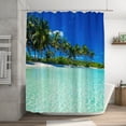 thumbnail image 4 of Hbdhejl Ocean Beach Print Shower Curtain 70X70 Inch With 12 Plastic Hooks Waterproof Shower Curtain Bathroom Heavy Side Shower Curtain Machine Washable Quick Dry, 4 of 8