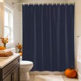 thumbnail image 2 of Navy Blue Solid Color Shower Curtain, Waterproof Shower Curtains for Bathroom, Modern Minimalist Pure Color Washable Fabric Bathtub Curtain Set Bath Decor with 12 Hooks 72"x78", 2 of 8