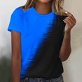 thumbnail image 2 of Blouses pour Femmes Chandail Décontracté Imprimé Col Rond Manches Courtes, 2 of 4