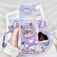 thumbnail image 1 of Taza de agua con pajita para niños de 660 ml, botella deportiva bonita a prueba de fugas (púrpura), 1 of 8