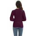 thumbnail image 2 of Women's Fall Puff Long Sleeve Tunic Tops Pleated Crew Neck Shirts Blouses Casual Loose T-Shirts, 2 of 6