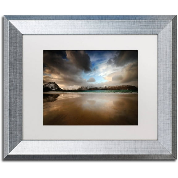 Trademark Fine Art "Ramberg Beach" Canvas Art by Philippe Sainte-Laudy, White Matte, Silver Frame