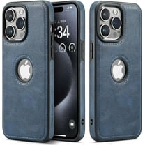 Casus Logo View Classic Slim Leather Case for iPhone 15 Pro Max - Blue