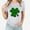 White, variant on LSLJS Ladies Saint Patrick's Day Printed T-shirt With Round Neck and Short Sleeved Top, Gifts for Women