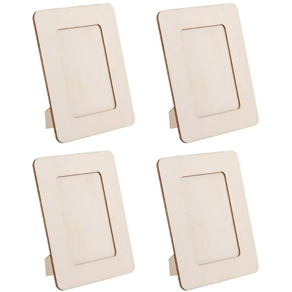 Wooden frames for crafts 4 pcs Wooden Picture Frames Kids DIY Projects Photo Frame Unfinished Wood Photo Frame