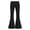 #01-Black, variant on Girls Flare School Uniform Pants Kids Wide Leg Bell Bottoms Mid Rise Elastic Waist Loose Back To School Casual Pants with Pockets, White, 150
