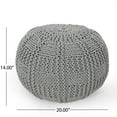 thumbnail image 6 of Noble House Round Plush Fabric Poufs, Gray, 6 of 6