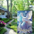 thumbnail image 4 of PHYHOO Winter garden flags double-sided, be kind flag Christmas courtyard outdoor lawn farmhouse decor, earth peace small outdoor yard flag White, 4 of 6
