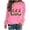 Pink, variant on Simua Merry Christmas T-Shirt Women Bright Cute Graphic Printed Sweatshirt Casual Long Sleeve Round Neck Pullover Tops