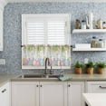 thumbnail image 6 of Kitchen Curtains Set, Spring Easter Kitchen Curtains and Valances Set, Gray Plaid Floral Botanical Easter Eggs Rod Pocket Tier Curtains 24 Inch Length for Cafe/Bedroom Windows, 6 of 6