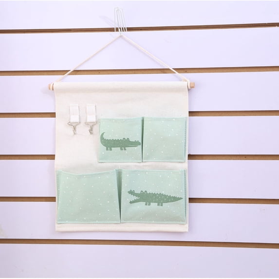 1 Pack Home Bedroom Living Room Decor Creative Cotton And Linen Wall-mounted Waterproof Hanging Bag Behind the Door Wardrobe Hanging Pocket Household Sundries Storage Hanging Bag